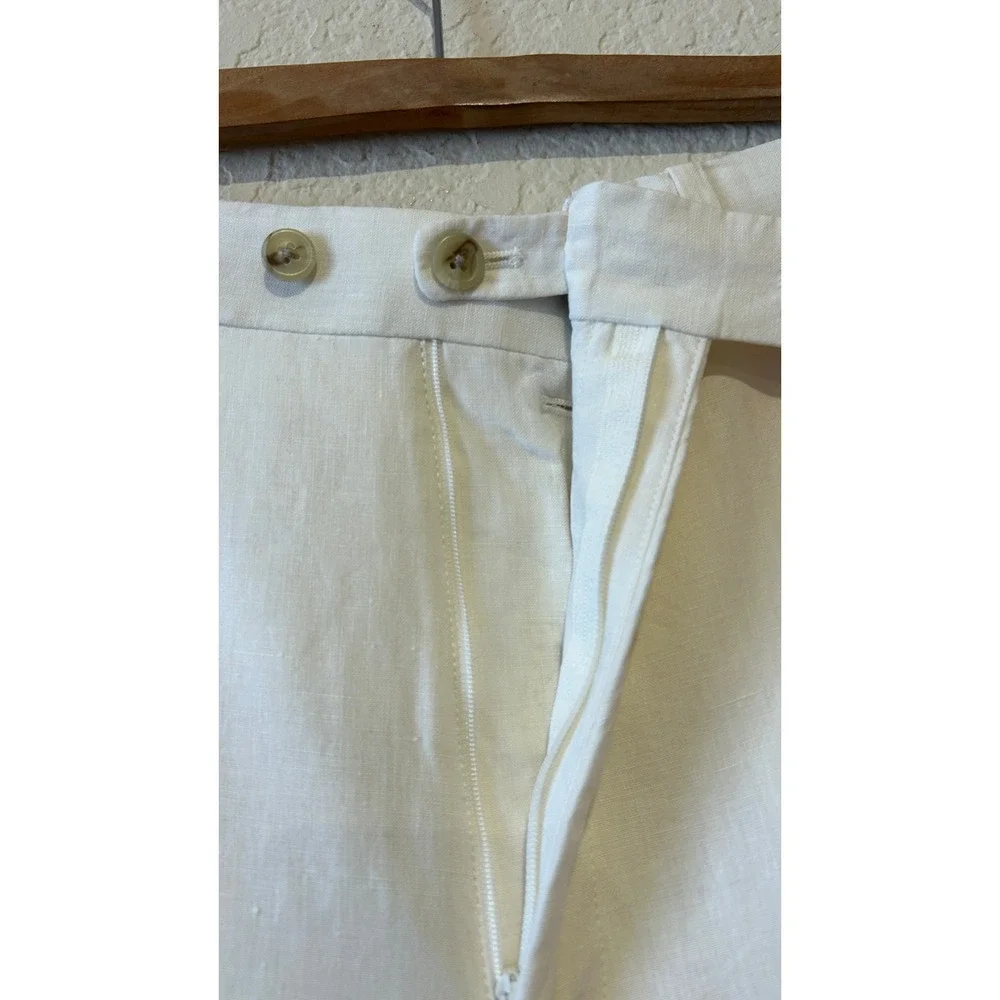 Mens Linen 2 pc Suit 42R/36R Tropical Summer 3 Button Relaxed Fit Lightweight